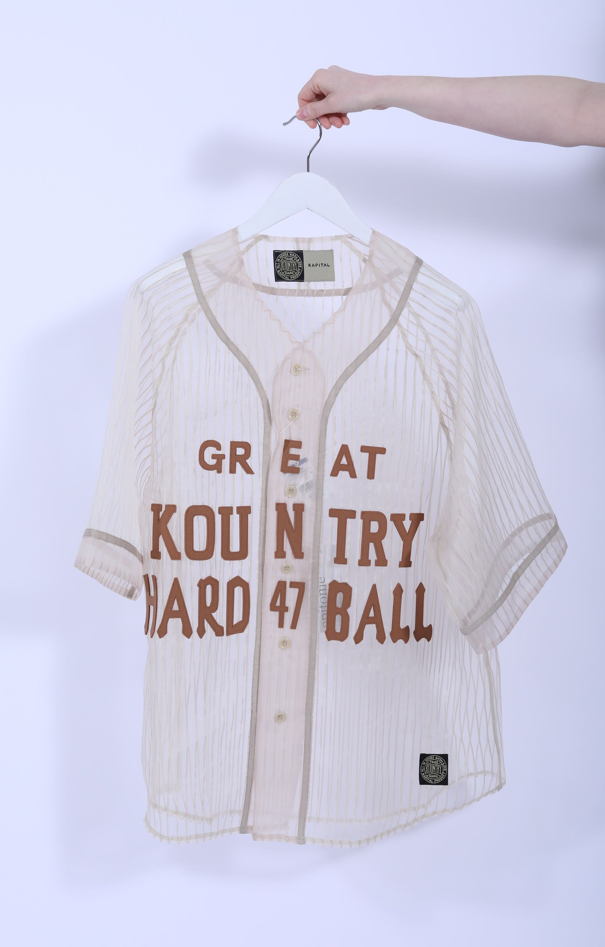 Sheer Stripe GREAT KOUNTRY Shirt Beige