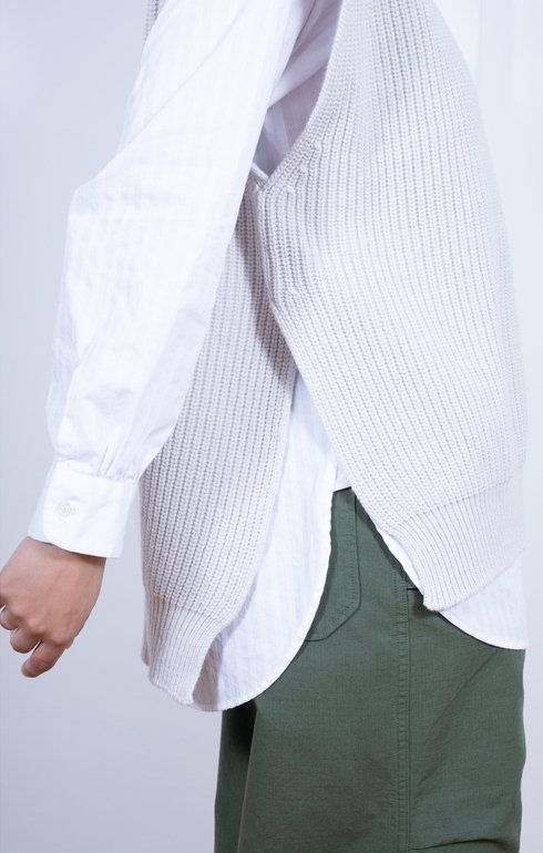 Meri Roll Neck Tabard Vest Alabastro