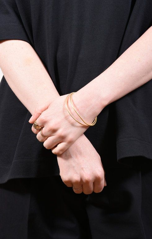 Bracelet Bronze Bended Gold (set of 2)