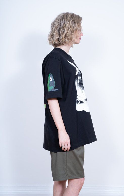 S/S Print Pocket Tee Black