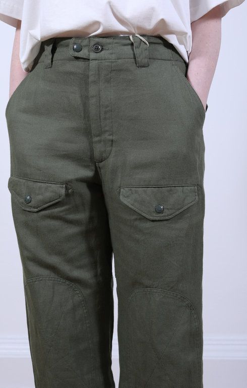Airborne Pant Olive Cotton Hemp Satin