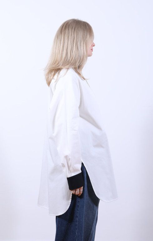 Round Collar Shirt White