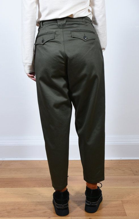 Riding Pants in Olive Sateen