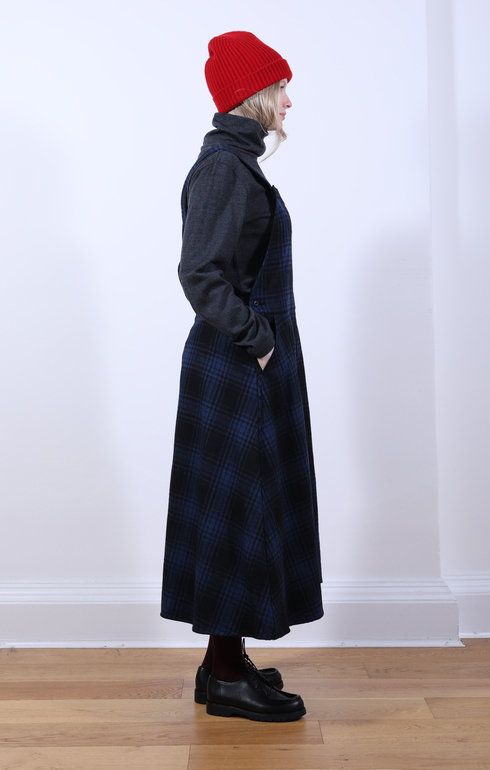 Old Style Bib Overall Skirt Blue