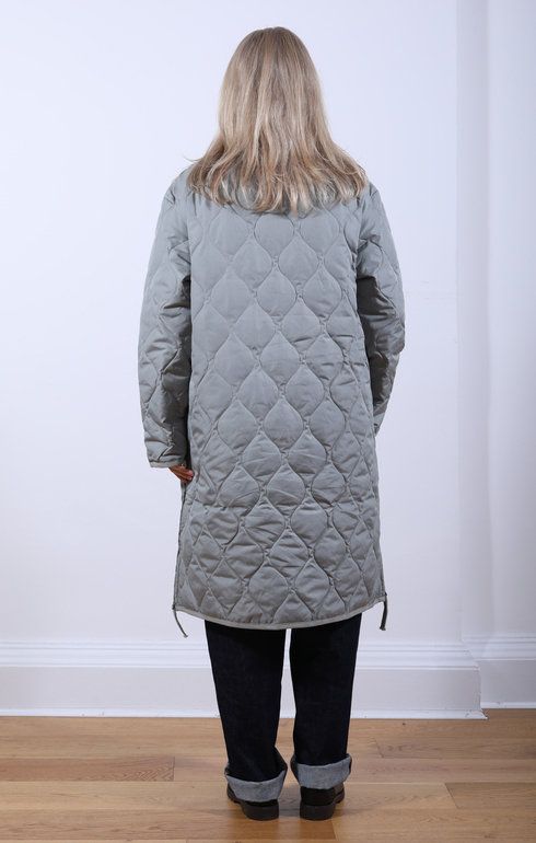 Military Crew Neck Down Coat- D.Sage