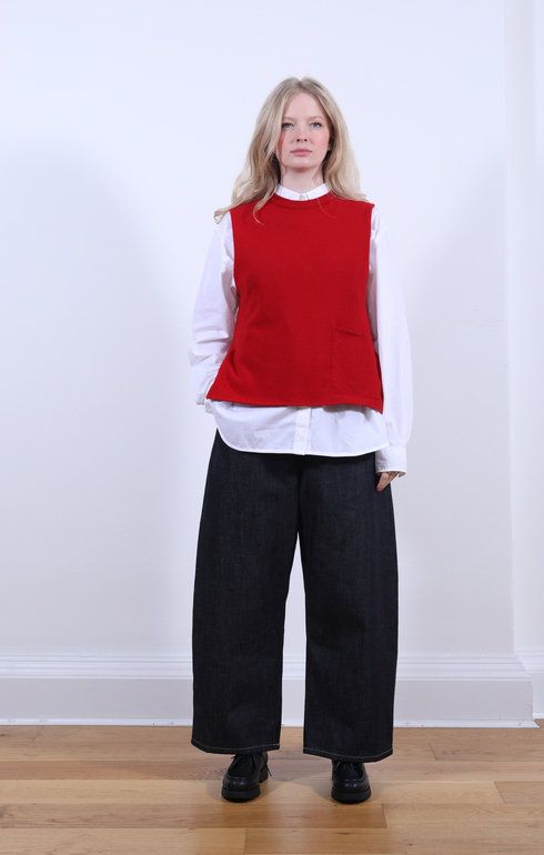 Tabard Vest w/ Pocket Ruby