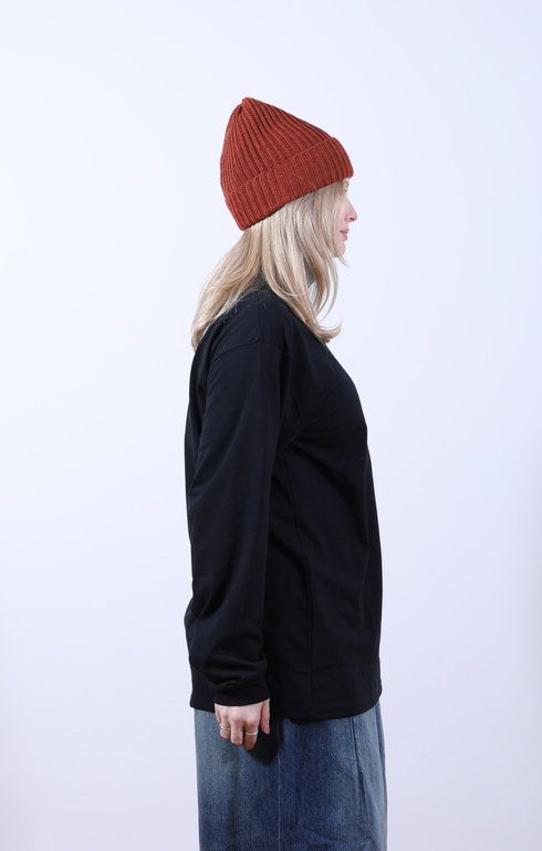 L/S High Neck Tee Black