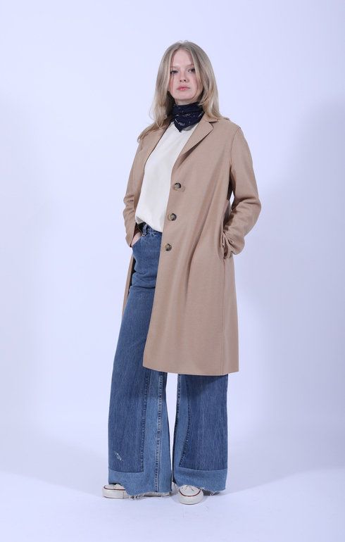 Overcoat Light Pressed Wool Beige