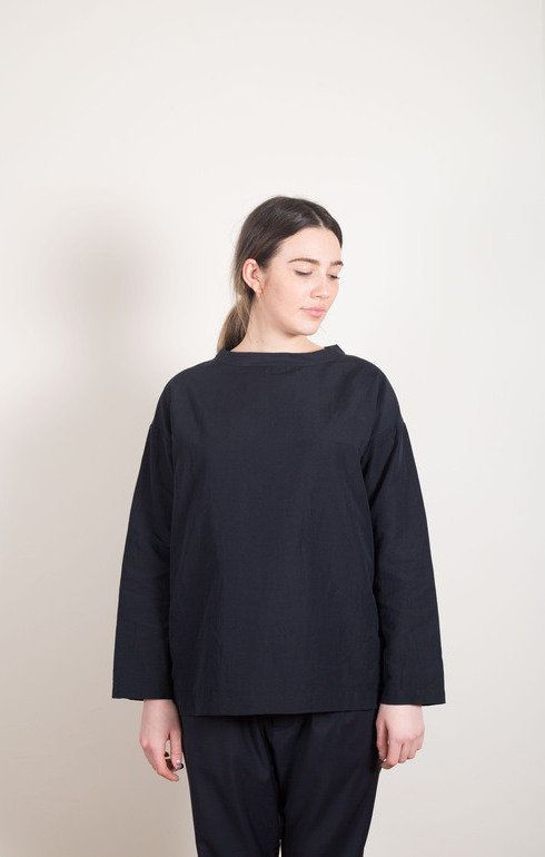 Long Sleeve Big T-Shirt Navy Black
