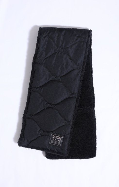 Military Down Scarf- Black x Black