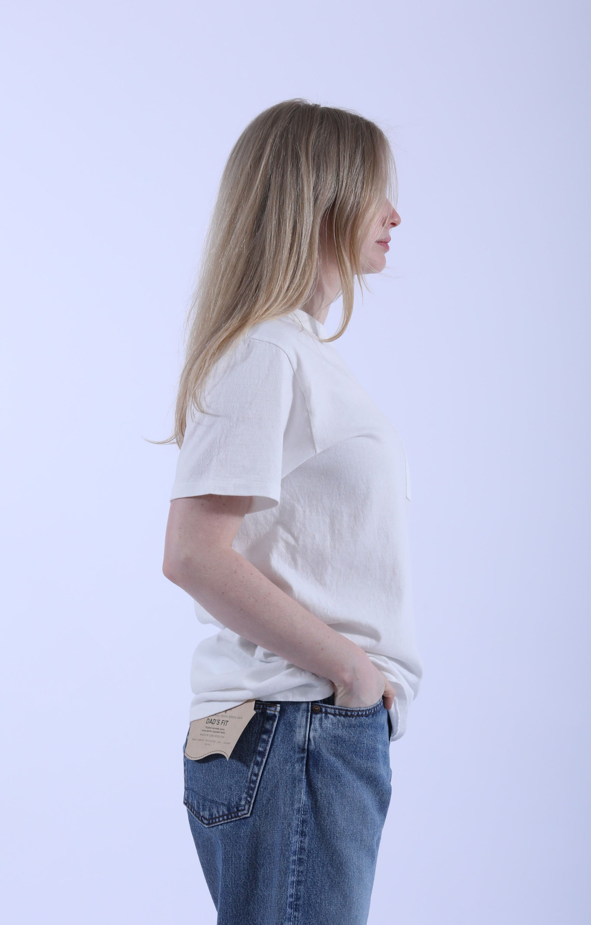 14/1 S/S Tee w/ Pocket O.White