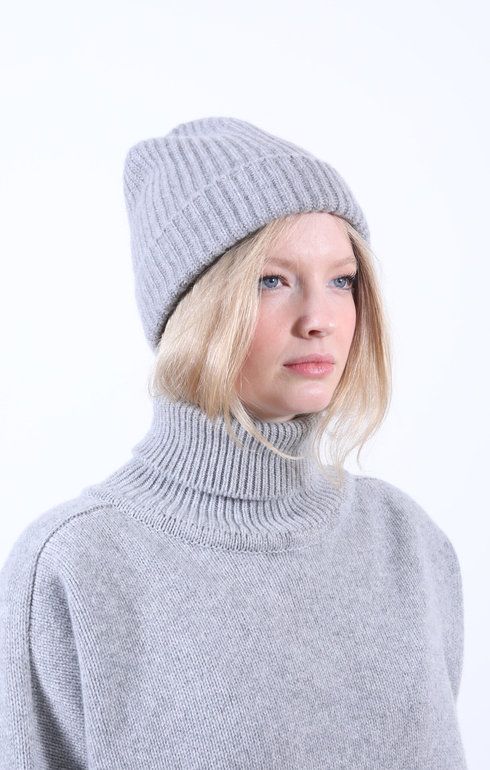 Cashmere Rib Beanie Brume