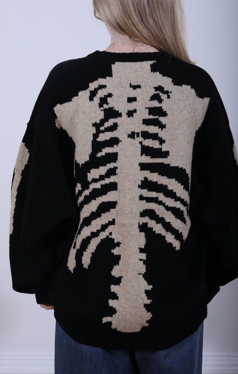 5G Wool Bone Sweater Black