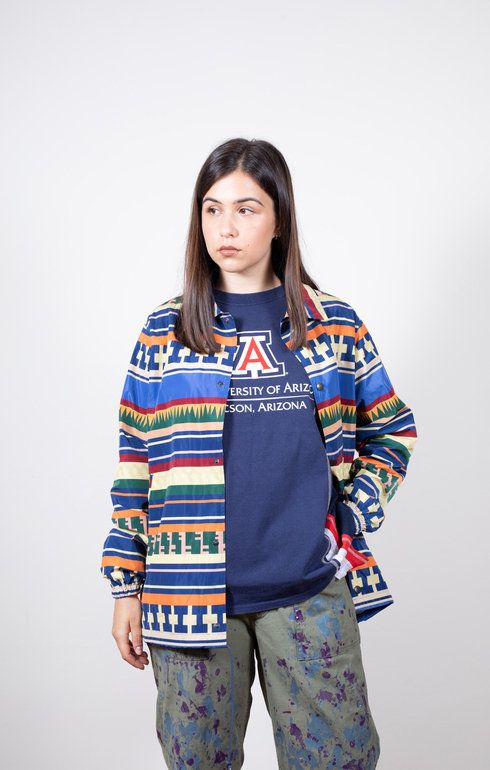 Coach Jacket Poly Taffeta/Print Blue