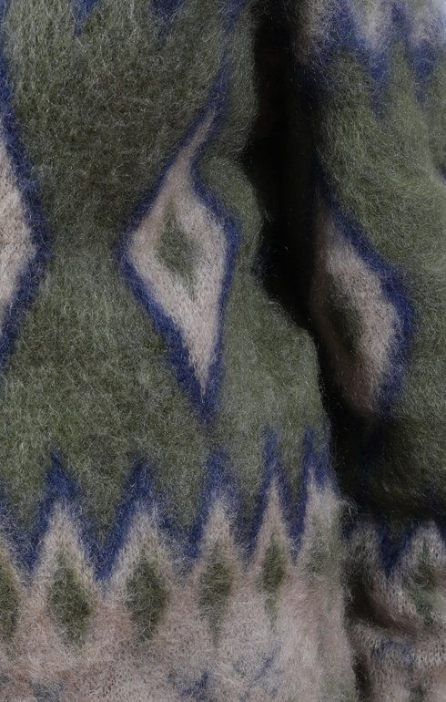 Mohair Cardigan Diamond Olive