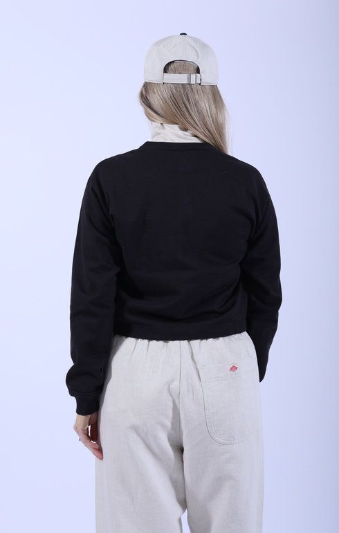 Dot Button Crew Cardigan Charcoal