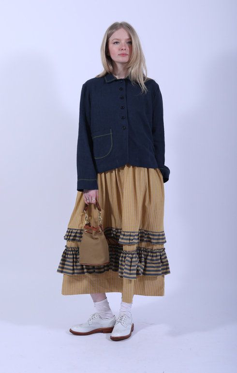 Genevieve Dress Mustard Stripe