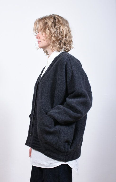 Meri Saddle Cardigan Charcoal