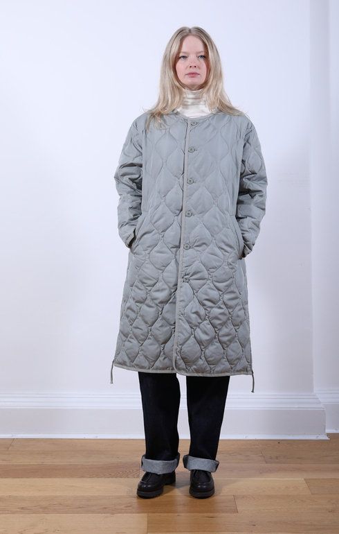 Military Crew Neck Down Coat- D.Sage
