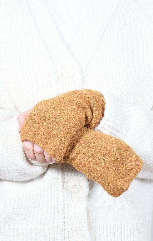 Seamless Wool Hand Warmer Yellow