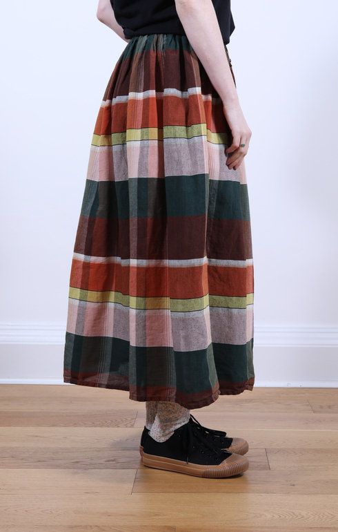 Original Check Gathered Skirt