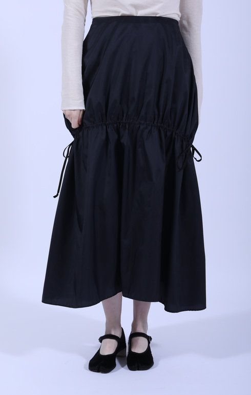 Apollo Channel Tie Skirt Ebony