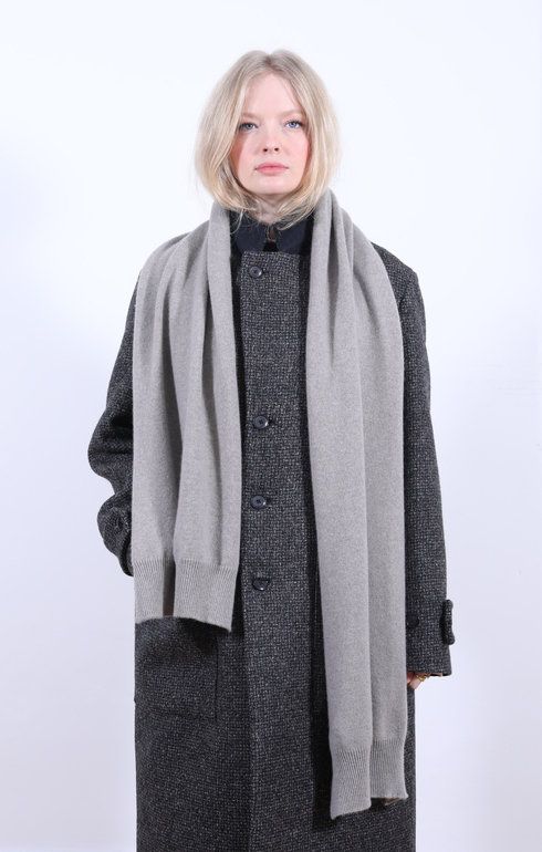 Plain Cashmere Knit Scarf Cloud