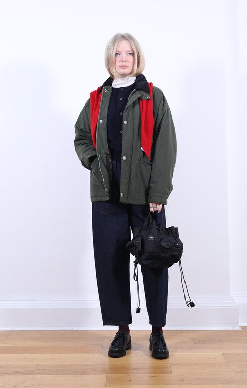 Crew Neck Cardigan D. Navy