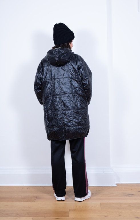 Piping Quilt Parka Nylon Ripstop Black