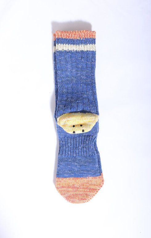 Rainbowy Happy Heel Socks Blue