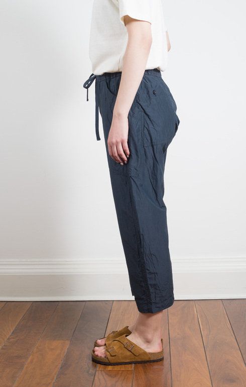 Loose Fit Crop Pants Navy