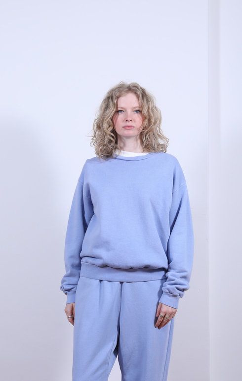 8oz Pigment Crew Sweatshirt Light Blue