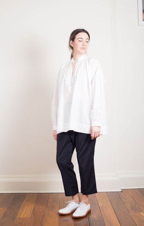 String Surplice Shirt White