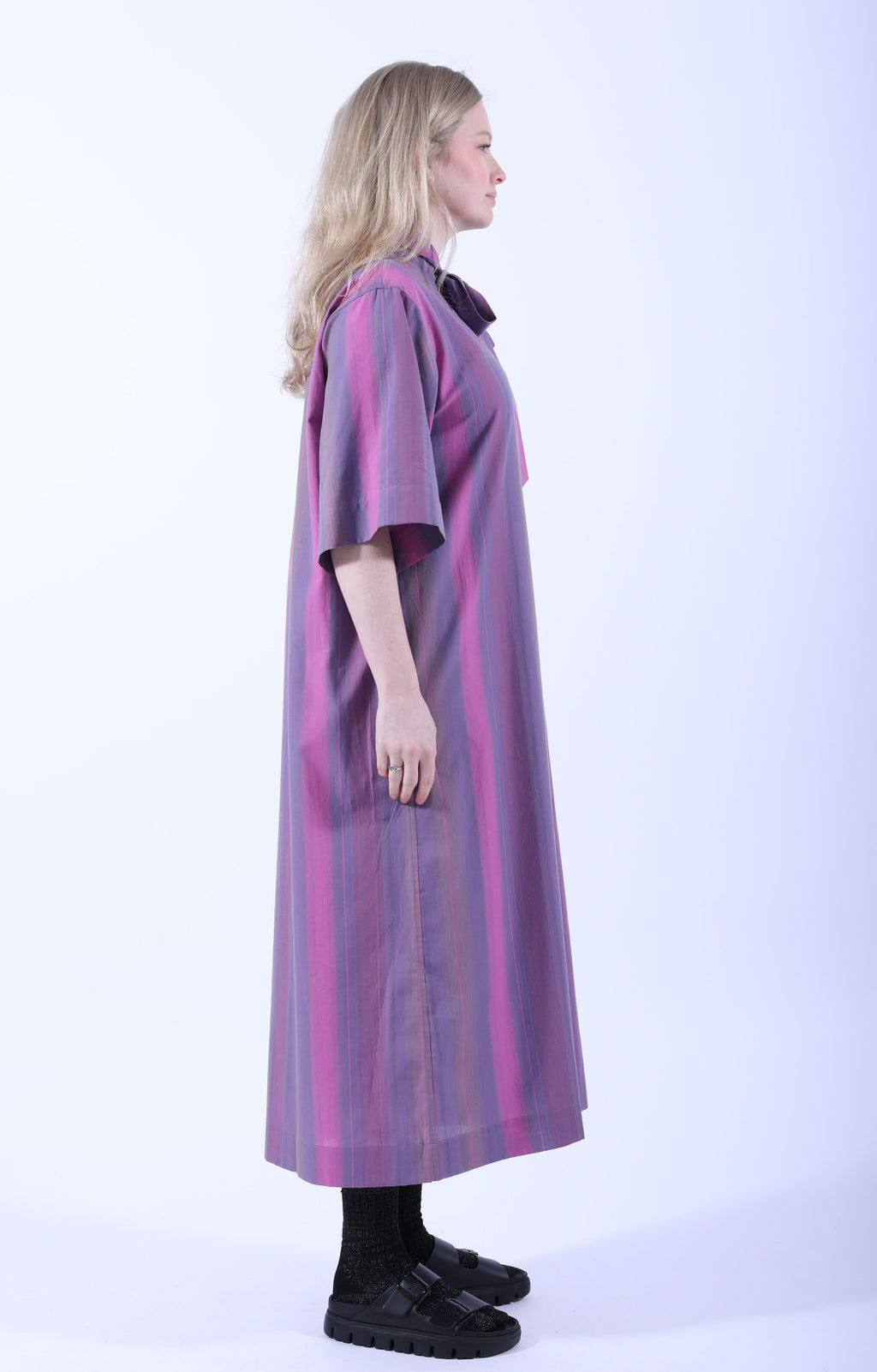 Ascot Collar Dress Pink