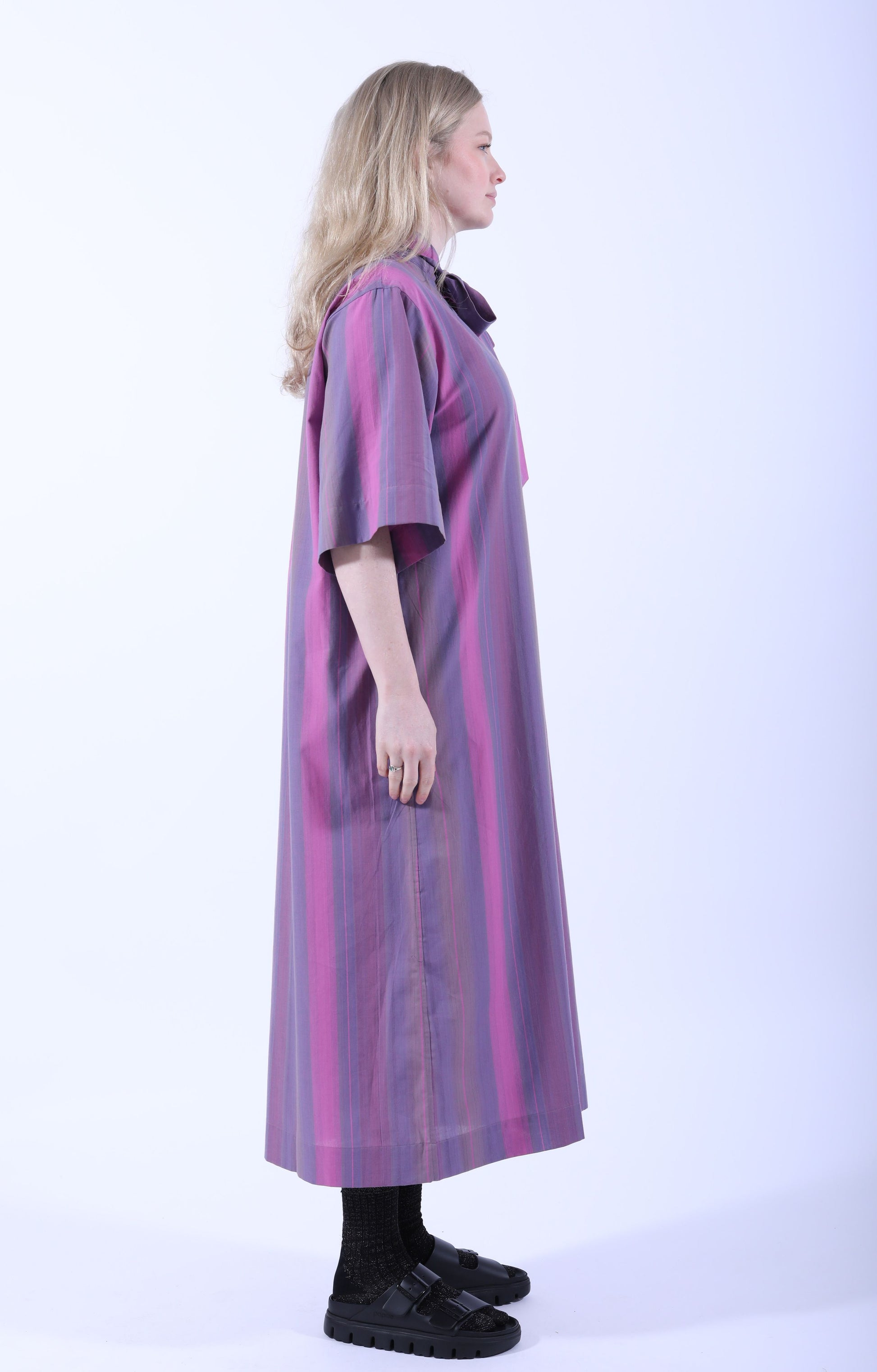 Ascot Collar Dress Pink
