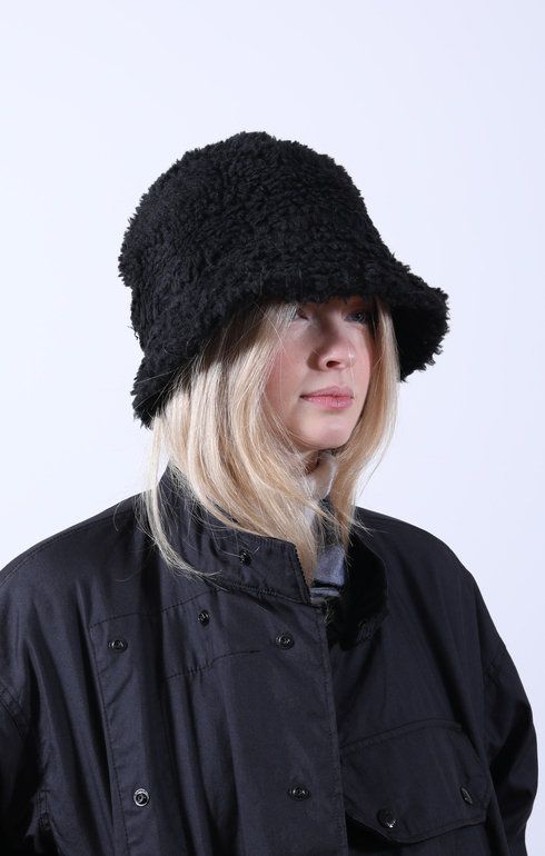 Bucket Hat Shearling Black