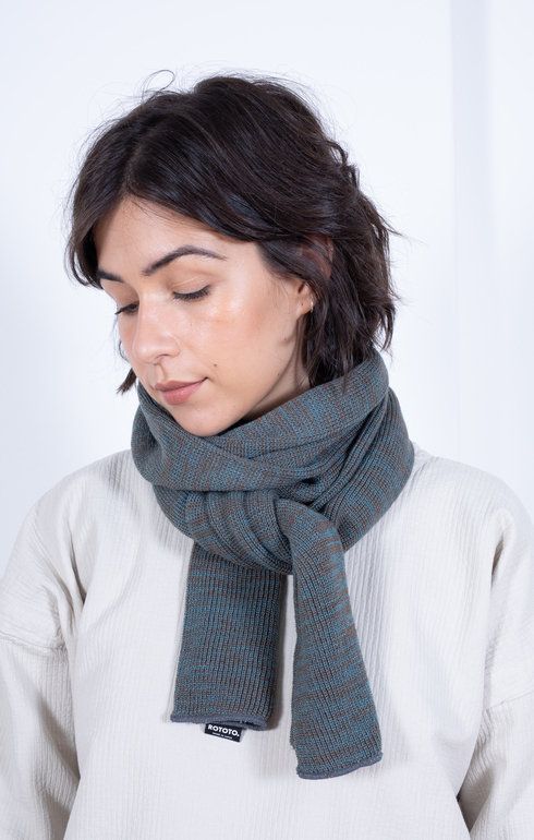 Rototo Sock Stole Scarf - Light Blue/Mocha