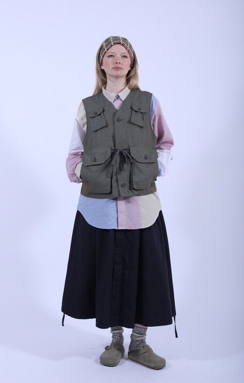 Gather Skirt D. Navy Twill