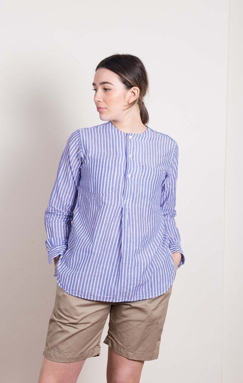 Irving Shirt Blue Wide Stripe