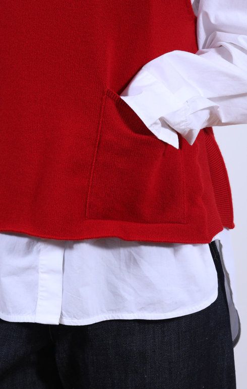 Tabard Vest w/ Pocket Ruby