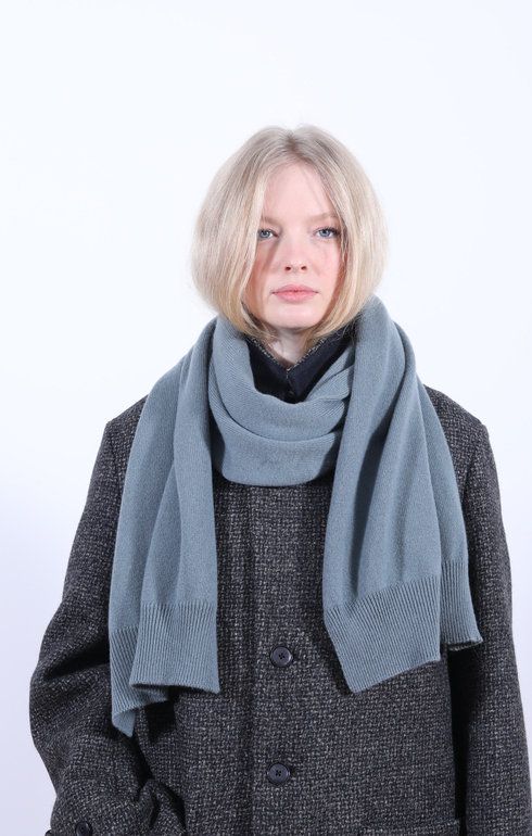 Plain Cashmere Knit Scarf Purslane