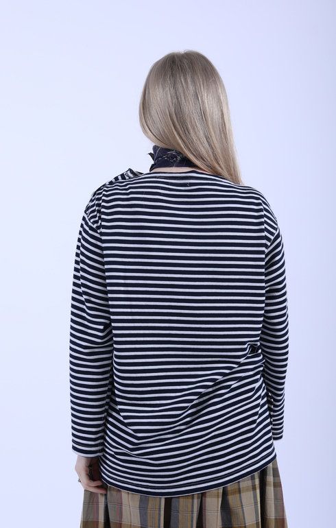 Basque Shirt Navy/White Stripe