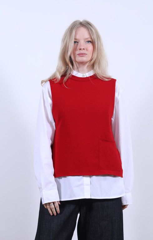Tabard Vest w/ Pocket Ruby