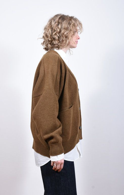 Meri Saddle Cardigan Corteccia