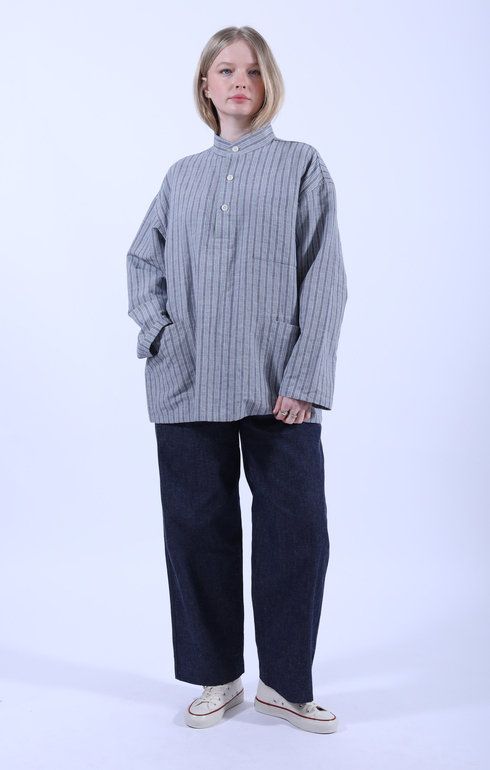 Pullover Work Shirt Jacket Blue