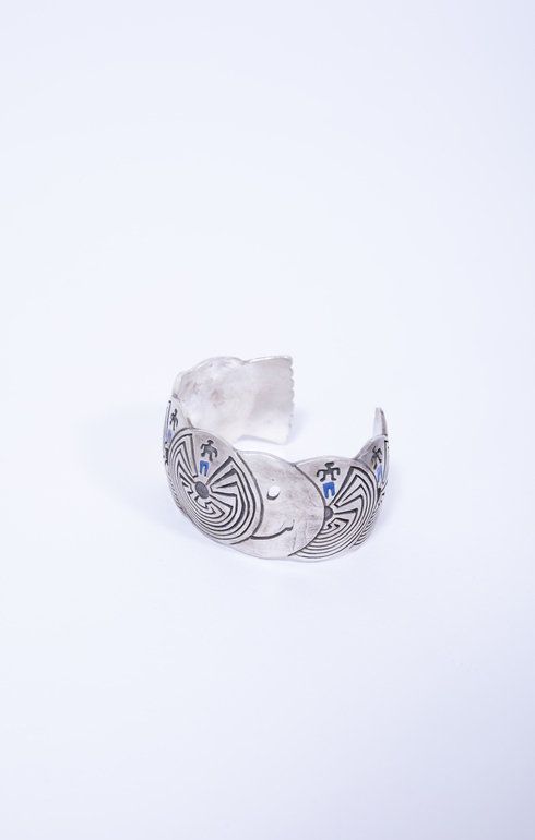 Brass x Silver Hippie Maze Bangle Slim