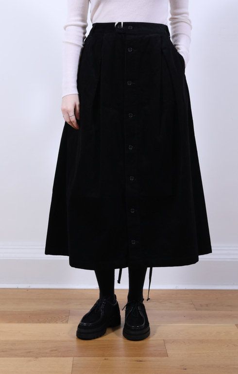 Tuck Skirt Cord Black