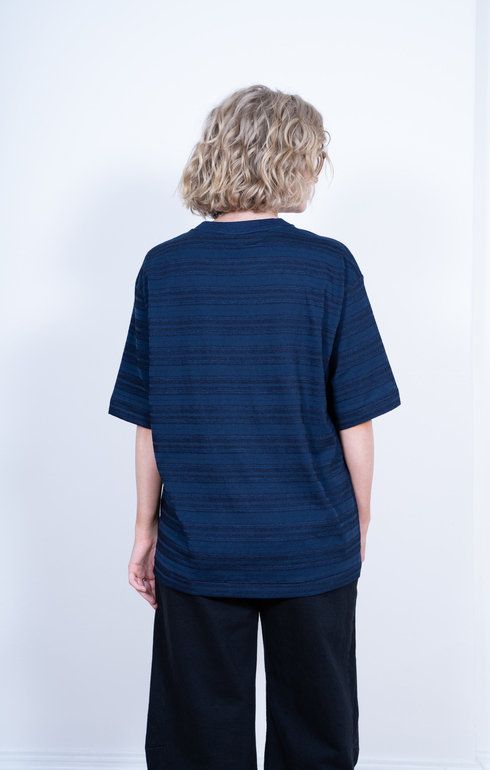 Indigo Stripe Tee Smolder Black