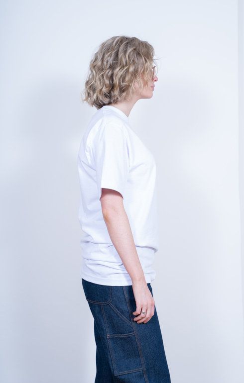 Crochet Flower Tee White