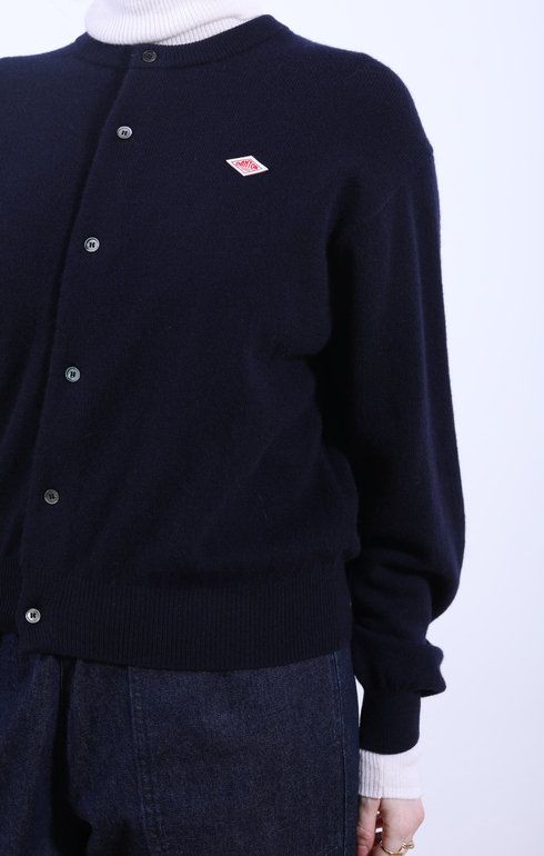 Crew Neck Cardigan D. Navy